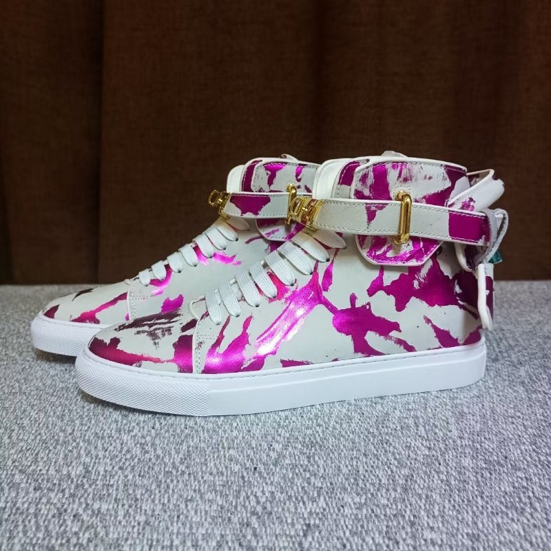 Herensneakers Graffiti Artisan Rundleer High Top Sneaks - Paars