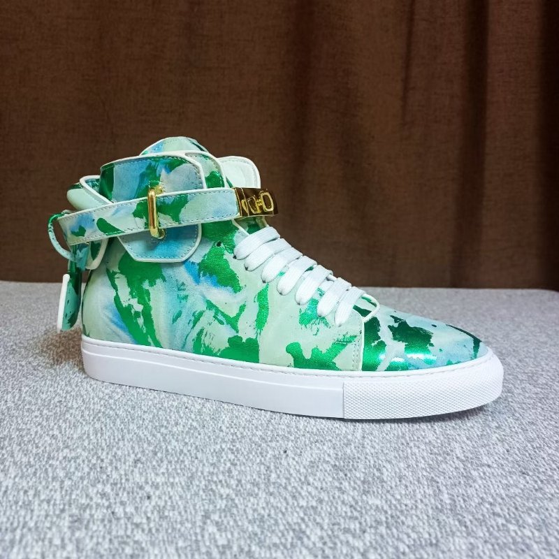 Herensneakers Graffiti Artisan Rundleer High Top Sneaks - Groen