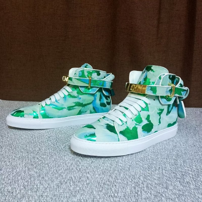 Herensneakers Graffiti Artisan Rundleer High Top Sneaks - Groen