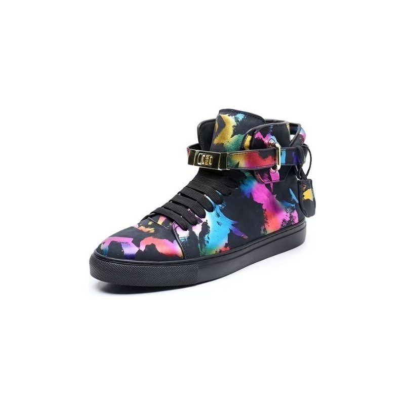 Herensneakers Graffiti Vogue Hoge Sneakers Koeienhuid - Meerkleurig