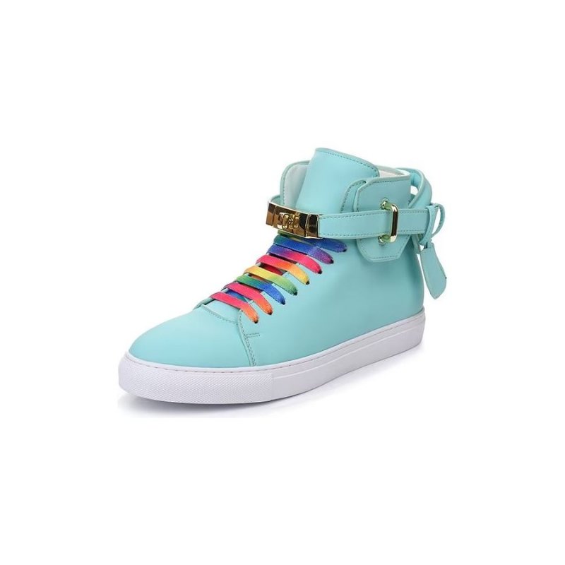 Herensneakers Hoge Sneakers Met Metalen Glamour - Blauw