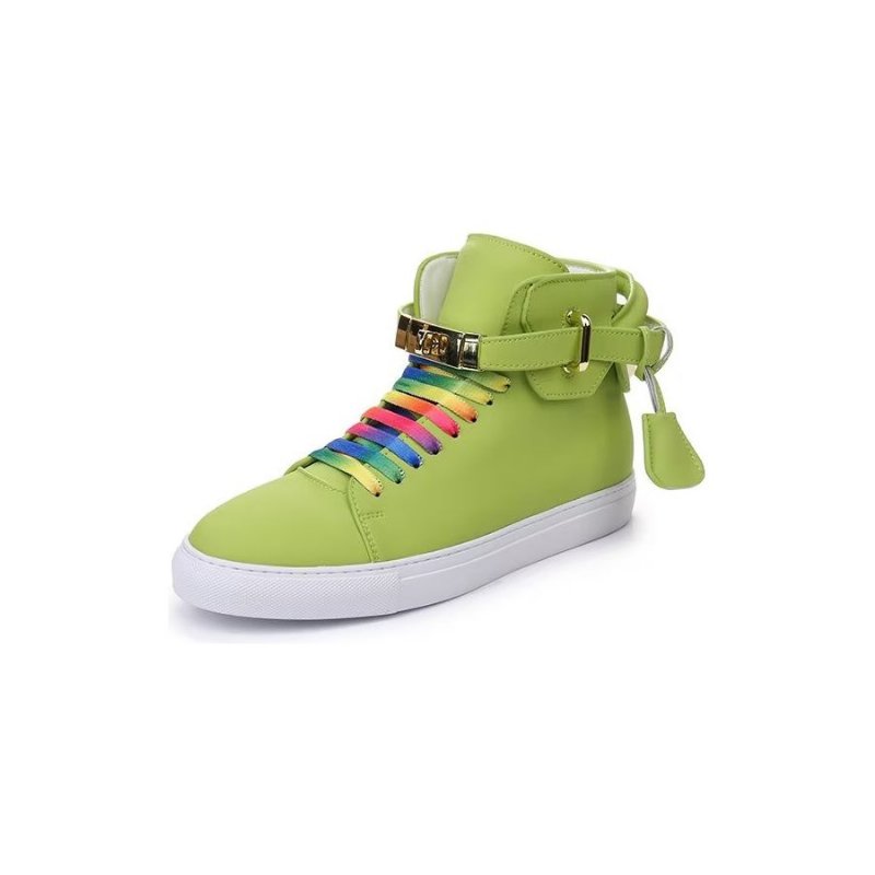 Herensneakers Hoge Sneakers Met Metalen Glamour - Groen