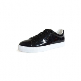 Herensneakers Luxe Lederen Platform-sneakers Met Veters