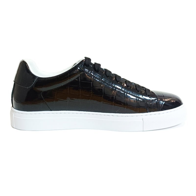 Herensneakers Luxe Lederen Platform-sneakers Met Veters - Zwart