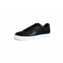 Herensneakers Luxe Lederen Platform-sneakers Met Veters