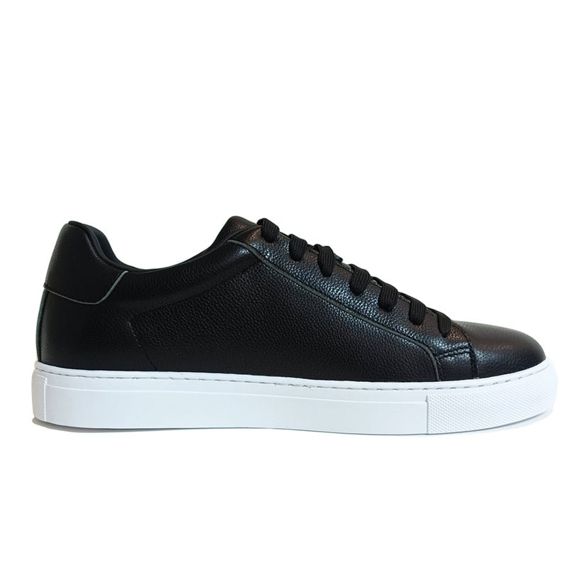 Herensneakers Luxe Lederen Platform-sneakers Met Veters - Zwart