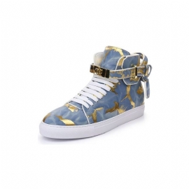 Herensneakers Urban Graffiti Chic Rundlederen Hoge Tops