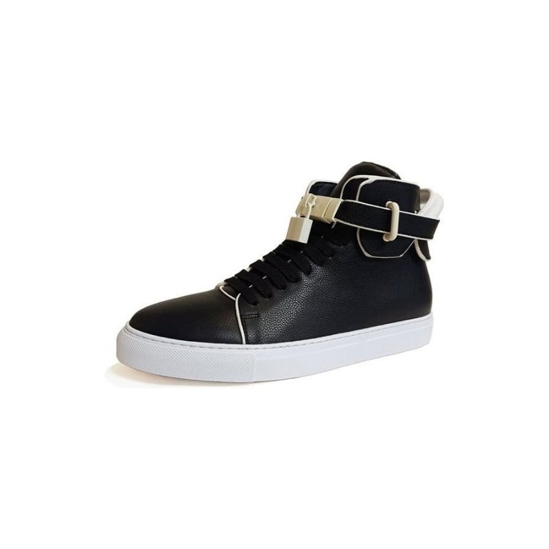 Herensneakers Verfraaide Stevige Hoge Sneakers - Zwart