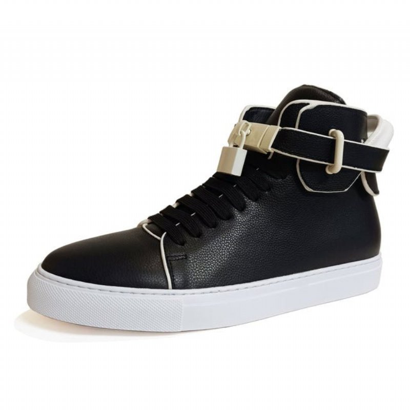 Herensneakers Verfraaide Stevige Hoge Sneakers - Zwart