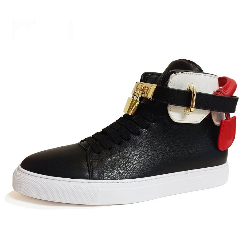 Herensneakers Verfraaide Stevige Hoge Sneakers - Zwart