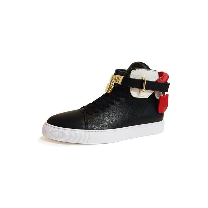 Herensneakers Verfraaide Stevige Hoge Sneakers - Zwart