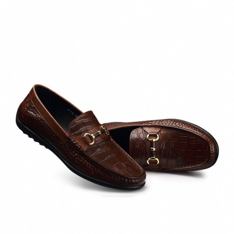 Instappers Heren Ademende Casual Loafers - Koffie