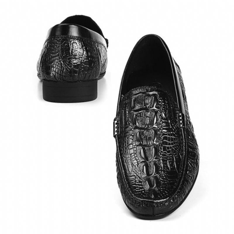 Loafers Heren Allilux Exotisch Leer Instapper Casual - Zwart