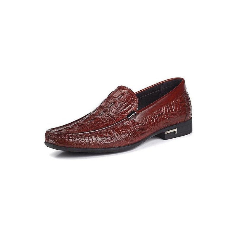 Loafers Heren Allilux Exotisch Leer Instapper Casual - Rood