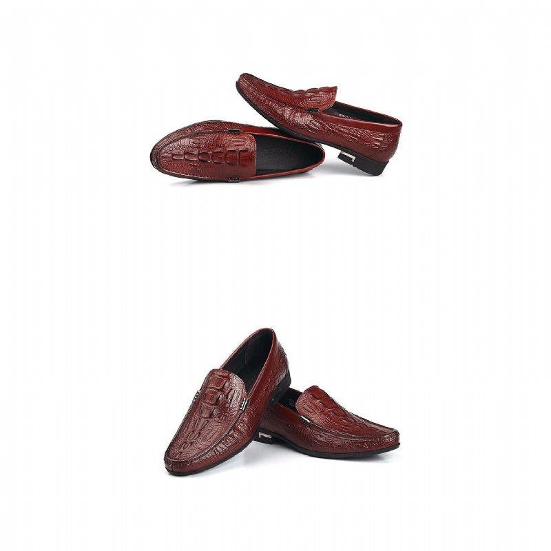 Loafers Heren Allilux Exotisch Leer Instapper Casual - Rood