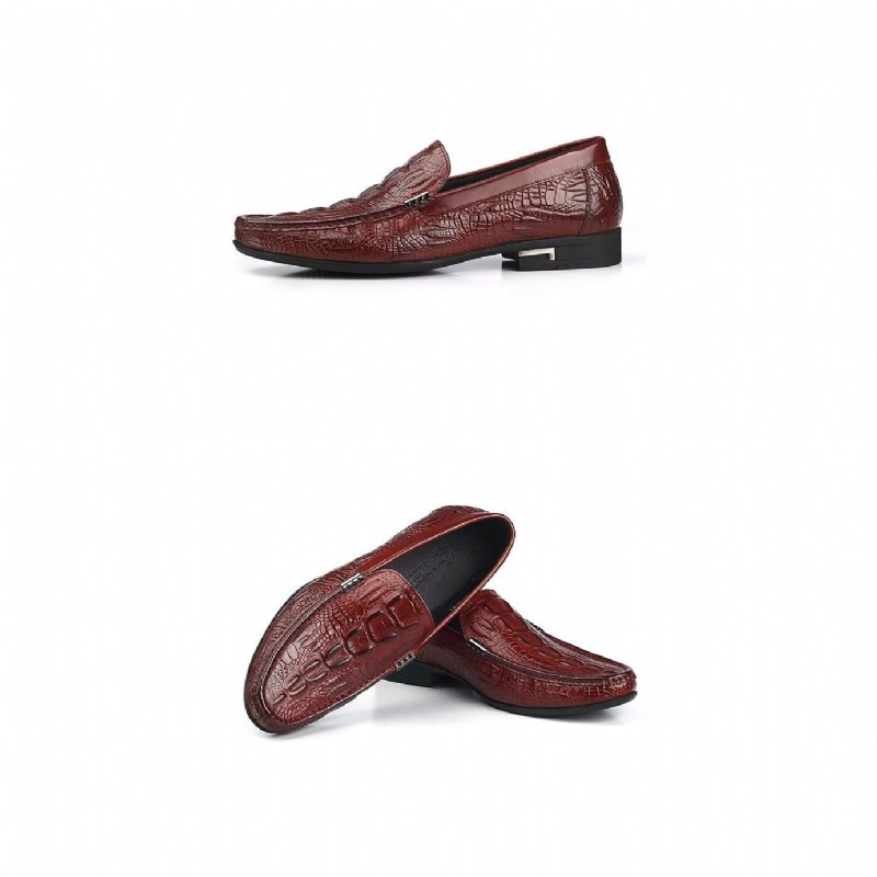 Loafers Heren Allilux Exotisch Leer Instapper Casual - Rood