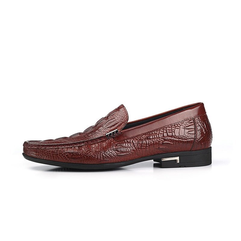 Loafers Heren Allilux Exotisch Leer Instapper Casual - Rood