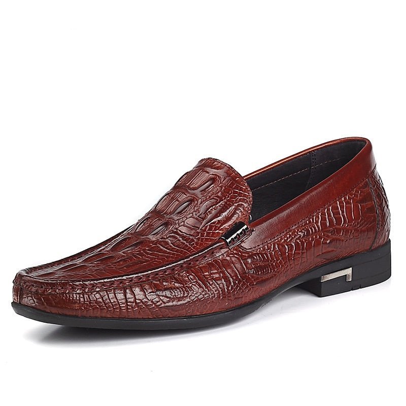 Loafers Heren Allilux Exotisch Leer Instapper Casual - Rood