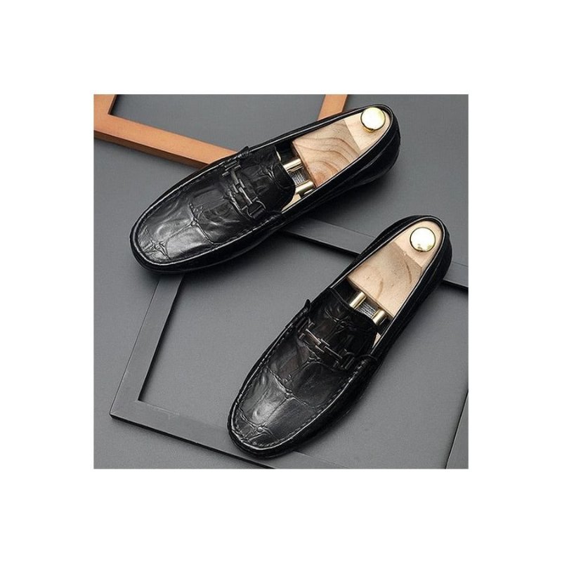 Loafers Heren Chique Croctex-leren Instapperderby-loafers - Zwart