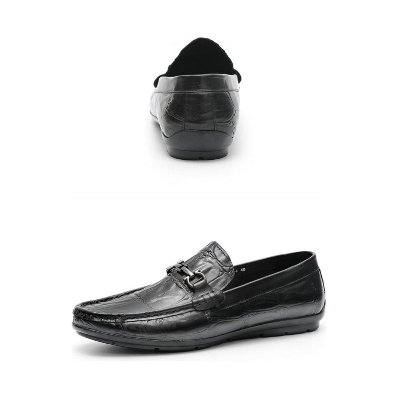 Loafers Heren Chique Croctex-leren Instapperderby-loafers - Zwart