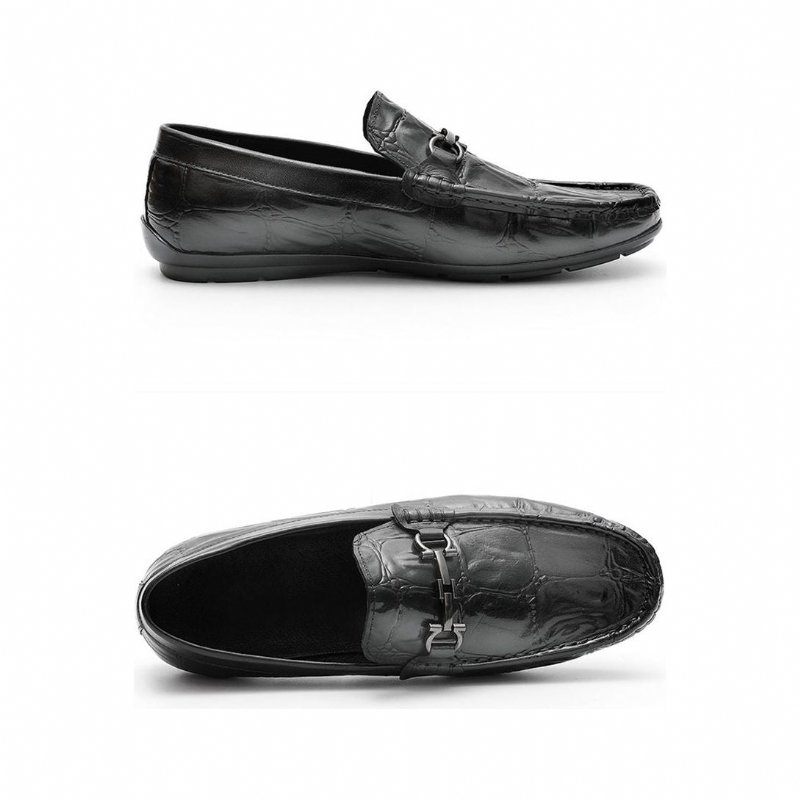 Loafers Heren Chique Croctex-leren Instapperderby-loafers - Zwart