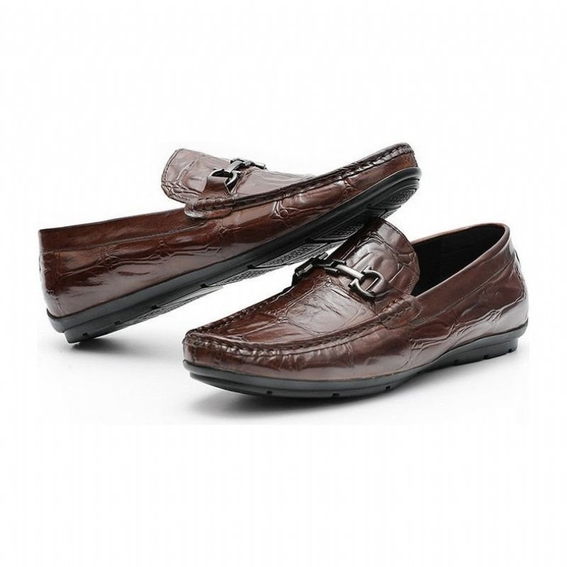 Loafers Heren Chique Croctex-leren Instapperderby-loafers - Koffie