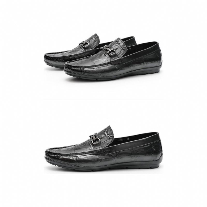 Loafers Heren Chique Croctex-leren Instapperderby-loafers - Zwart