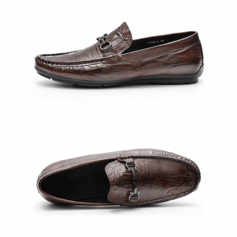 Loafers Heren Chique Croctex-leren Instapperderby-loafers - Koffie