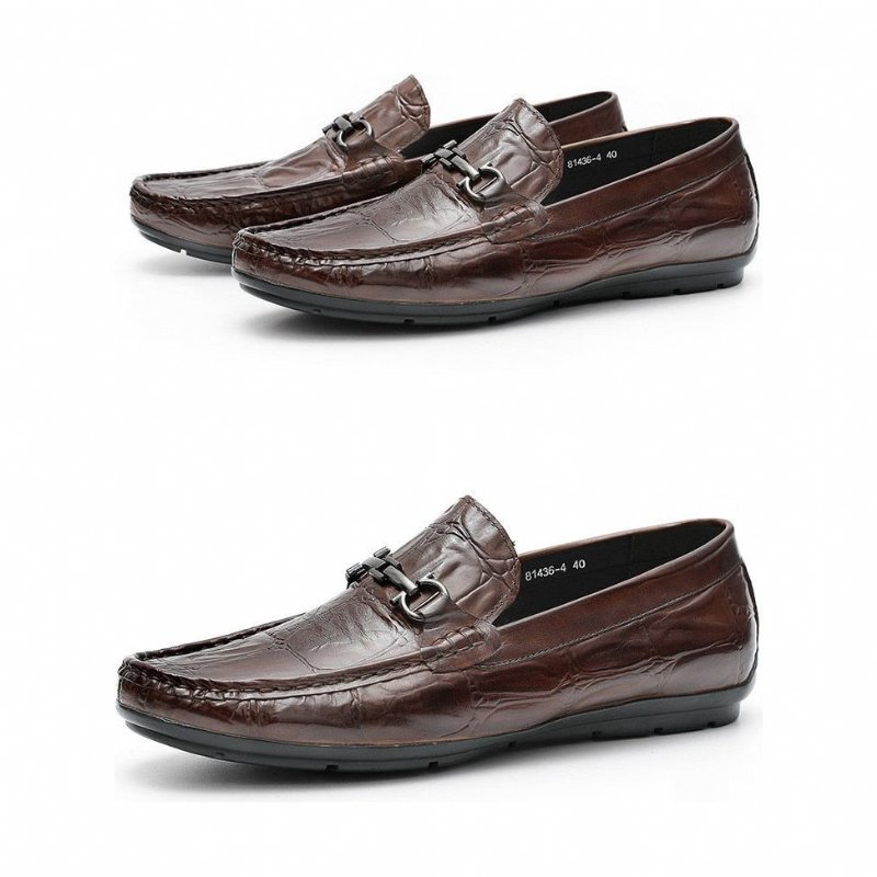 Loafers Heren Chique Croctex-leren Instapperderby-loafers - Koffie