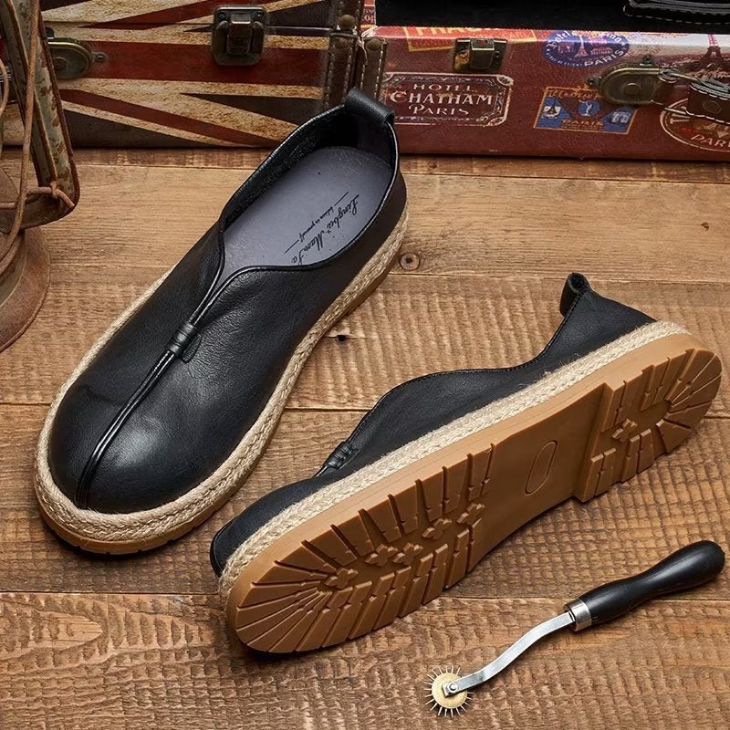 Loafers Heren Chique Instappers Koeienhuid - Zwart