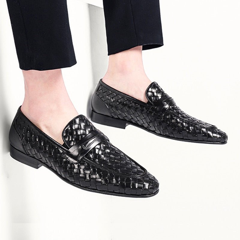 Loafers Heren Comfortabele Leren Instappers - Zwart