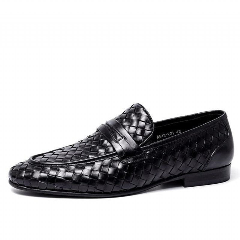 Loafers Heren Comfortabele Leren Instappers - Zwart