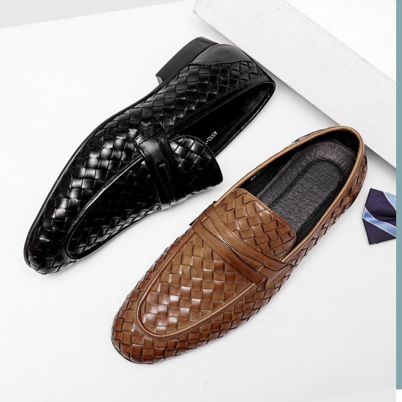 Loafers Heren Comfortabele Leren Instappers - Zwart