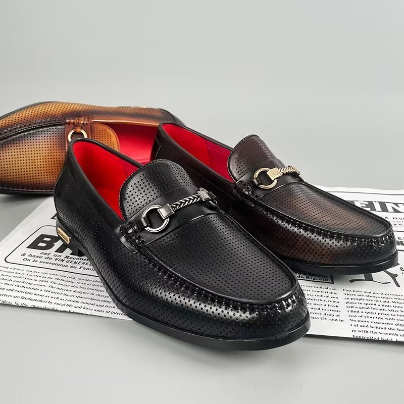 Loafers Heren Elegante Instaploafers Echt Leer - Zwart