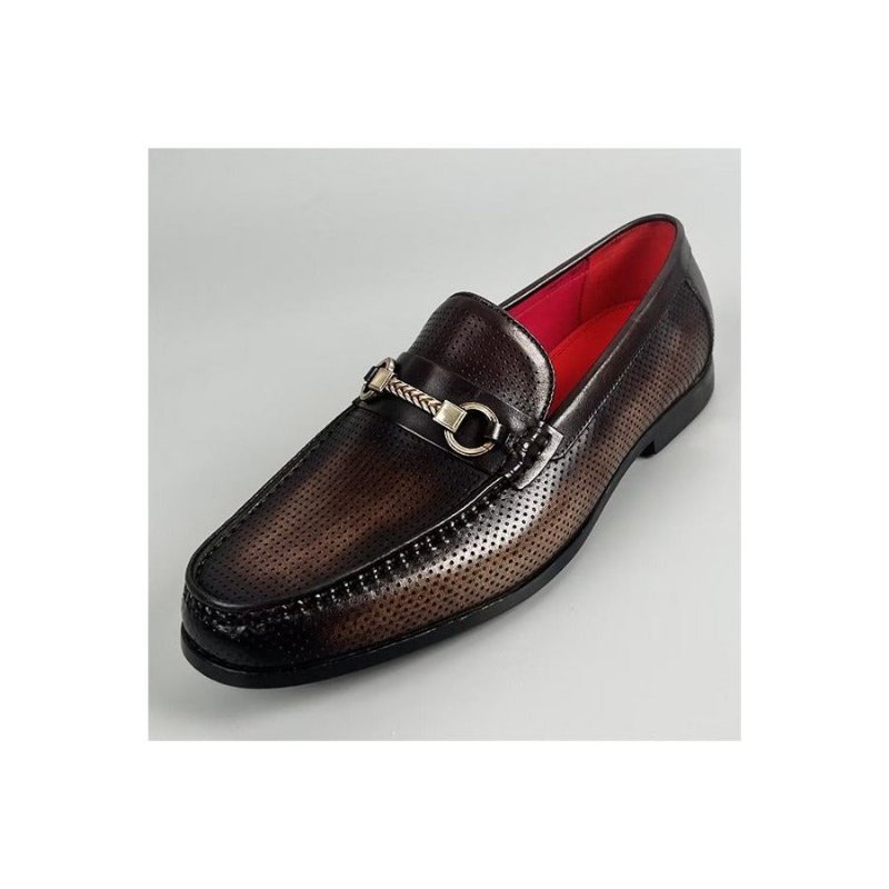 Loafers Heren Elegante Instaploafers Echt Leer - Koffie