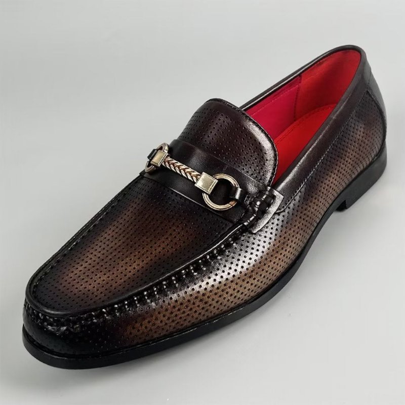 Loafers Heren Elegante Instaploafers Echt Leer - Koffie