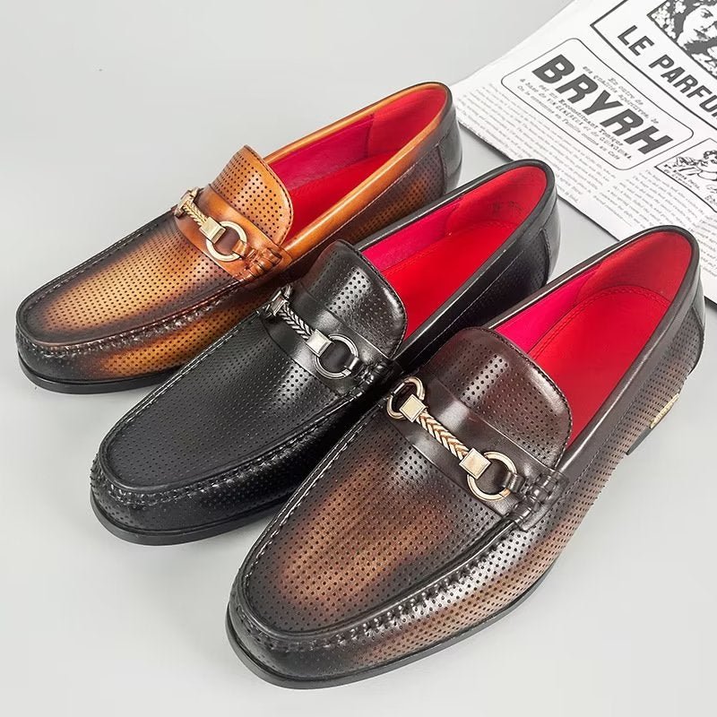 Loafers Heren Elegante Instaploafers Echt Leer - Bruin