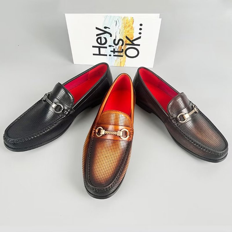 Loafers Heren Elegante Instaploafers Echt Leer - Bruin