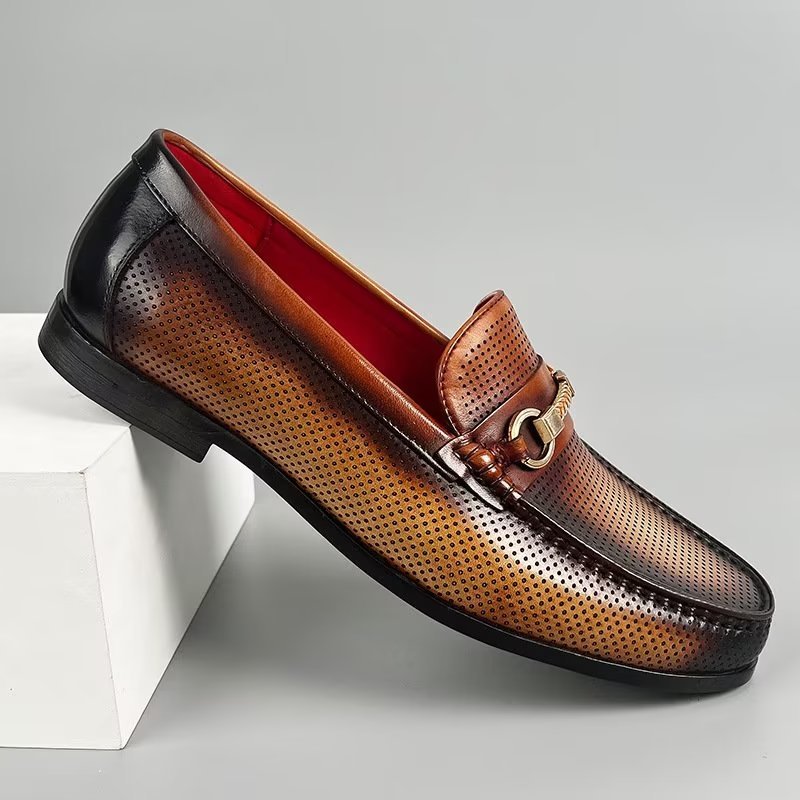 Loafers Heren Elegante Instaploafers Echt Leer - Bruin