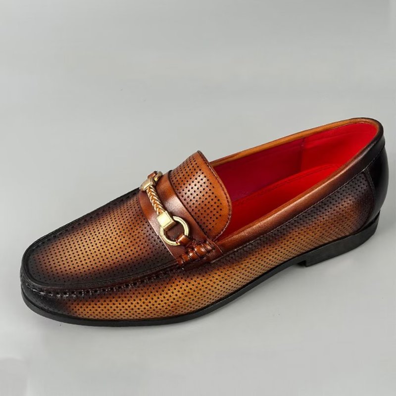 Loafers Heren Elegante Instaploafers Echt Leer - Bruin