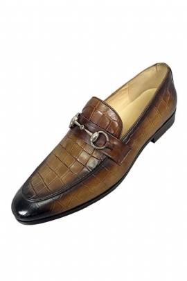 Loafers Heren Elegante Rundleer Met Ronde Neus