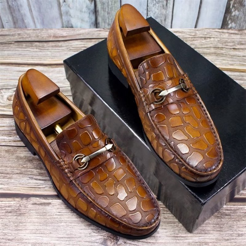 Loafers Heren Exotisch Krokodillenleer Stijlvolle Instaploafers - Bruin