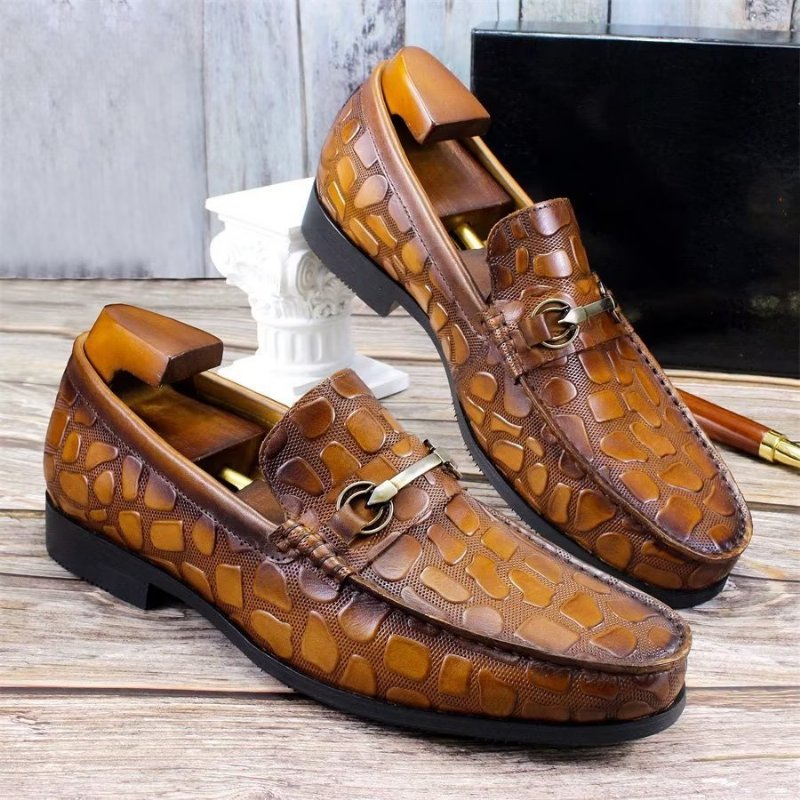 Loafers Heren Exotisch Krokodillenleer Stijlvolle Instaploafers - Bruin