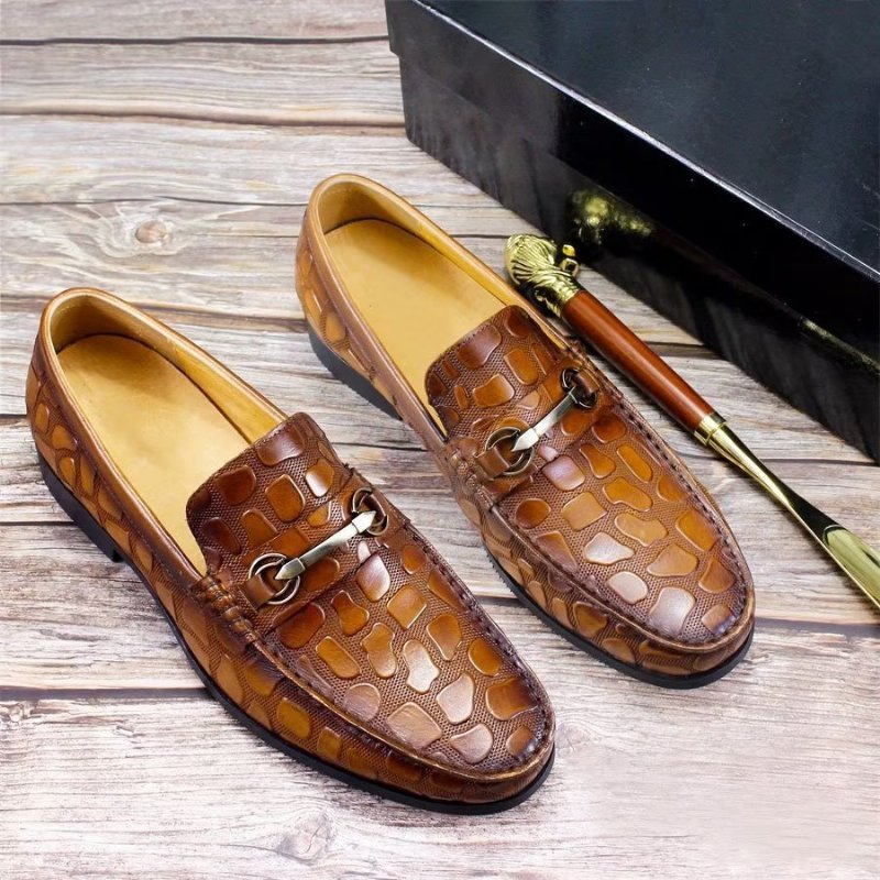 Loafers Heren Exotisch Krokodillenleer Stijlvolle Instaploafers - Bruin