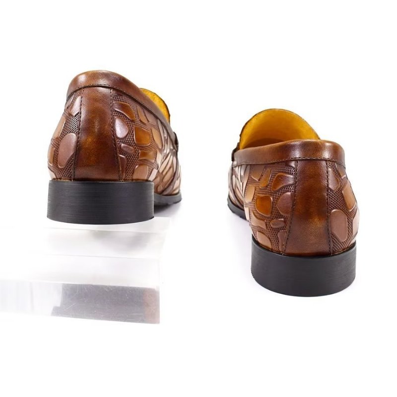 Loafers Heren Exotisch Krokodillenleer Stijlvolle Instaploafers - Bruin