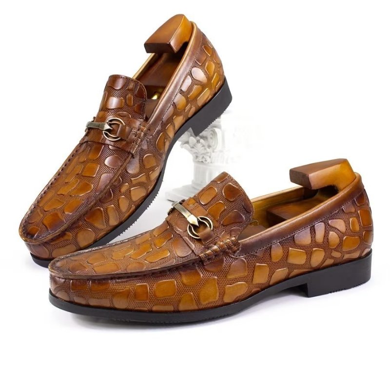 Loafers Heren Exotisch Krokodillenleer Stijlvolle Instaploafers - Bruin