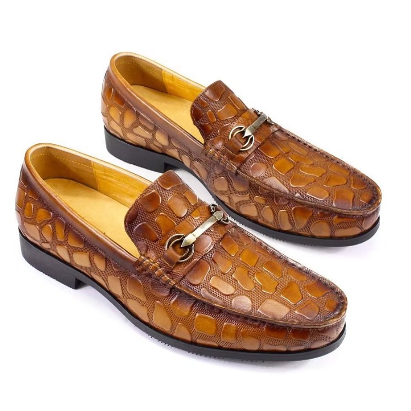 Loafers Heren Exotisch Krokodillenleer Stijlvolle Instaploafers - Bruin