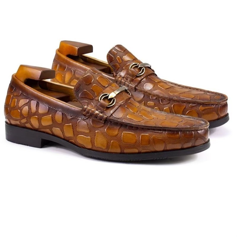 Loafers Heren Exotisch Krokodillenleer Stijlvolle Instaploafers - Bruin