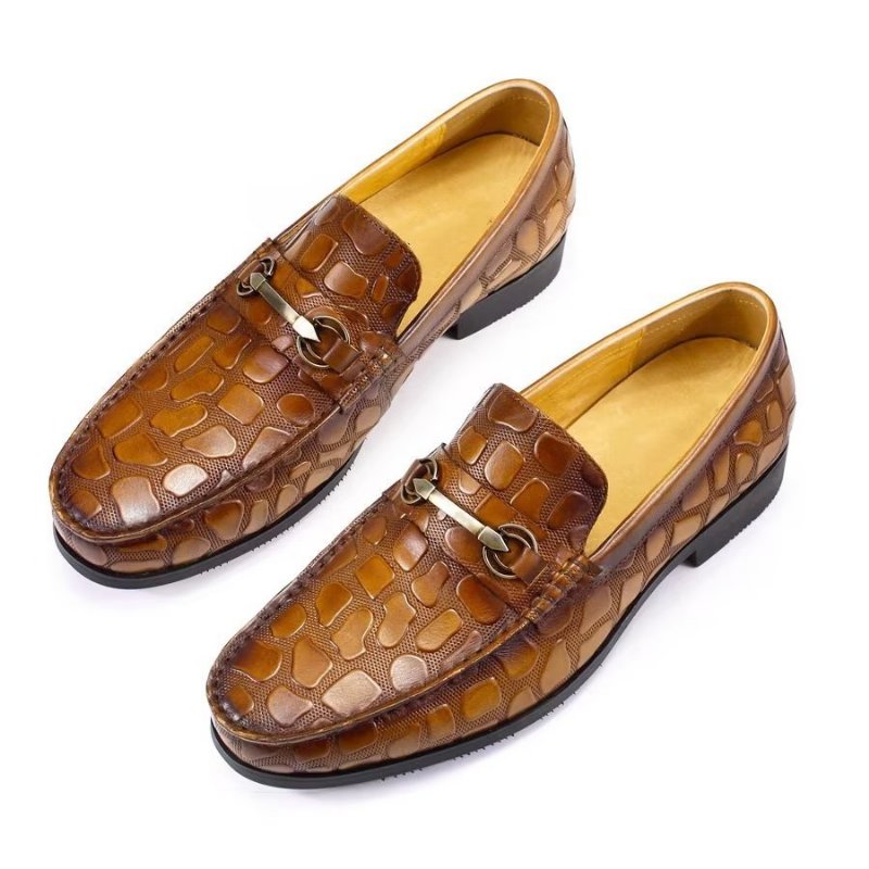 Loafers Heren Exotisch Krokodillenleer Stijlvolle Instaploafers - Bruin