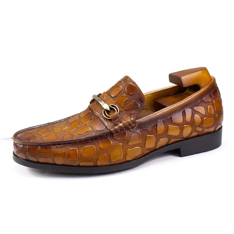 Loafers Heren Exotisch Krokodillenleer Stijlvolle Instaploafers - Bruin